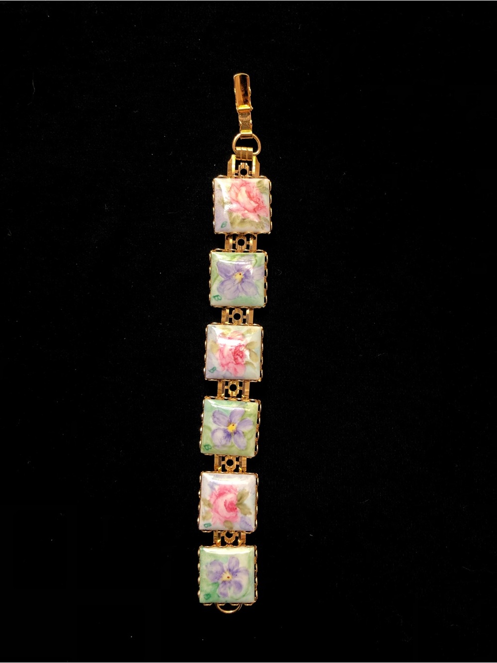 Vintage Hand Painted Porcelain Bracelet
